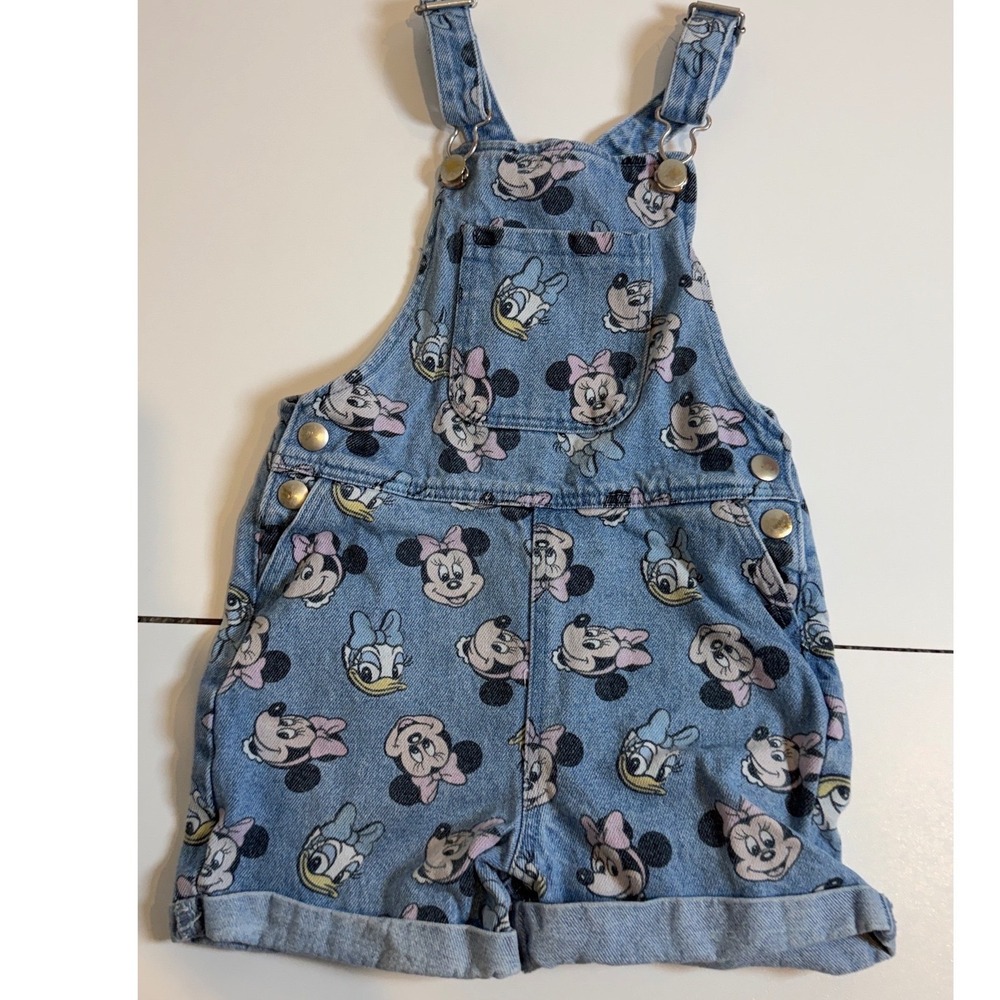 Disney Primark Girls Minnie Mouse Daisy Duck Denim Shortalls Overalls 3-4Y - Picture 10 of 12